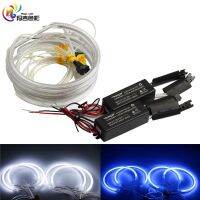 4x131mm CCFL LED Angel Eyes Headlights Rings For BMW With 2 Transformer White Blue 6000K Car Halo Rings Bulbs  LEDs  HIDs