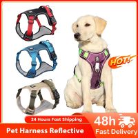 Pet Harness Reflective Dog Harness Vest Adjustable Safety Lead Straps for Medium Large Dogs French Bulldog Walking Harnesses Collars