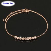 Simple Style Anklets For Women 8 Bead Rose Gold Color/ Silver Color Fashion Brand Vintage Jewelry Anti Allergy DWA020M