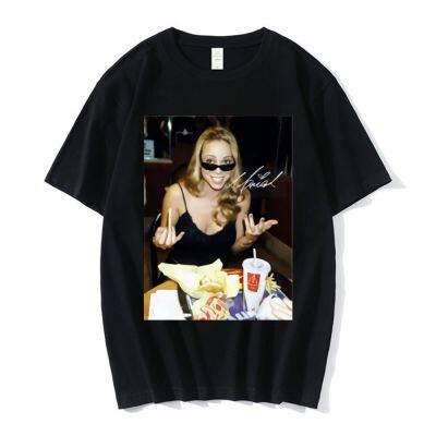 Mariah Carey เสื้อยืดฤดูร้อนผู้ชายผ้าฝ้ายเสื้อยืด Cal Streetwear กราฟิกแขนสั้นพิมพ์ลายเสื้อยืดขนาดใหญ่ผู้ชายเสื้อผ้า