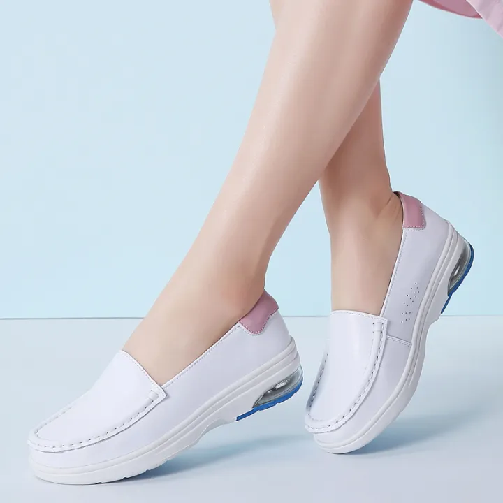 【Shinan Shoes】New Leather Air Cushion Sole Shock Absorbing Nurse Shoes ...