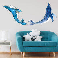 WINOMO สติกเกอร์ติดผนังกาว 1 ชุดการ์ตูน WHALE สติ๊กเกอร์เนอสเซอรี่ Ocean Wall Wall Decals