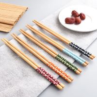 ETXHousehold Hotel Wholesale Tableware Color Pattern Chopsticks Natural Wood Chopsticks Sushi Food Floret Multicolor Wood Chopstick