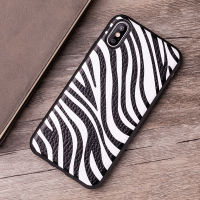 Cowhide Phone Case For iPhone 6 7 8 11 Pro X Xr Xs Max Case Zebra pattern For iPhone 6 6s 7p 8p Case