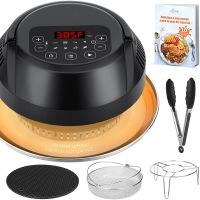 ฝาเสริมสำหรับอบไอร้อนใช้กับ Instant Pot 8 in 1 Air Fryer Lid, Leadpo Instant Pot 1000W Powerful Air Fryer Lid, 6&amp;8 Qt Pot Basket, Air Fryer Transformer, Turn Pressure 0Cooker into Air Fryer/Dehydrator/Broil, Accessories Included