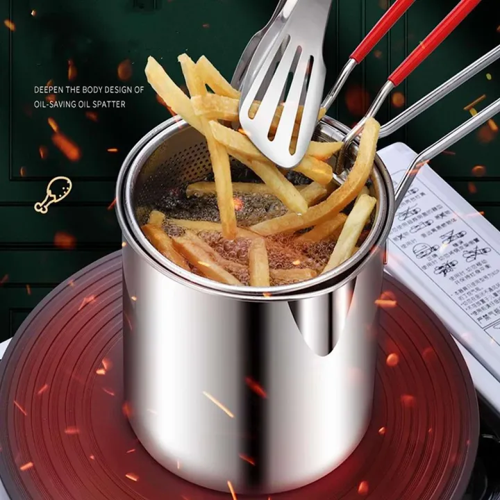 304-stainless-steel-fryer-thermal-cooker-kitchen-deep-frying-pot-304-stainless-steel-fryer-fryer-with-strainer-tempura-fryer-pan-chicken-fried-chicken-cooking-tools-stainless-steel-kitchen-fryer-deep-
