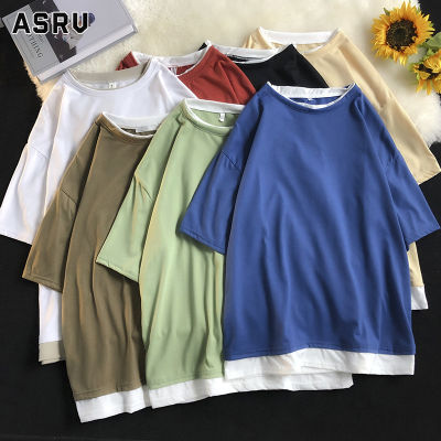 ASRV เสื้อยืดผู้ชาย เสื้อผ้าผู้ชาย t shirt for men เสื้อแขนสั้นสำหรับผู้ชายเสื้อยืดสีทึบเสื้อยืดสะดวกสบายและระบายอากาศ