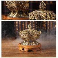 （HOT NEW）ผู้ถือธูปย้อนยุคจีน FlowerCenserWear ResistantStove AdornYoga ตกแต่ง