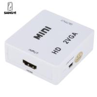 SANGYI ตัวแปลงวิดีโอ Mini HDMI เป็น VGA อะแดปเตอร์เสียง1080P HDMI เป็น VGA ปลั๊กเชื่อมต่อสัญญาณเสียง HDMI2VGA มินิและเล่นการแปลงสัญญาณแปลง HDMI เป็น VGA สำหรับ XBOX360/Blu-Ray DVD/กล่องด้านบนชุด HD/โปรเจคเตอร์ /Crt