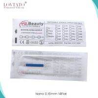 Nano Blue 0.16MM 14Flat Microblading Needles For Permanent Makeup Supplies Manual Eyebrow Tattoo Blades Thin Nano Hair Strokes