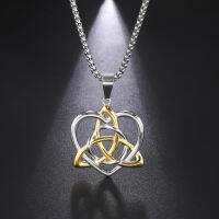 Eueavan Celtic Knot Triquetra Trinity Love Heart สร้อยคอจี้ Irish Witch Knot Amulet Vintage สร้อยคอเครื่องประดับวันแม่