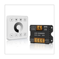 RF Wireless Wall- Mounted Single Color LED Strip Lighting RF Wireless Dimmer Control Kit for DC5-24V 30A