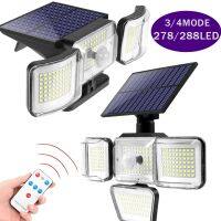 120/278/288 LED Solar Light Super Bright Solar Wall Lamp 3/4 Modes Waterproof Flood Light Outdoor Sunlight For Garden Decoration