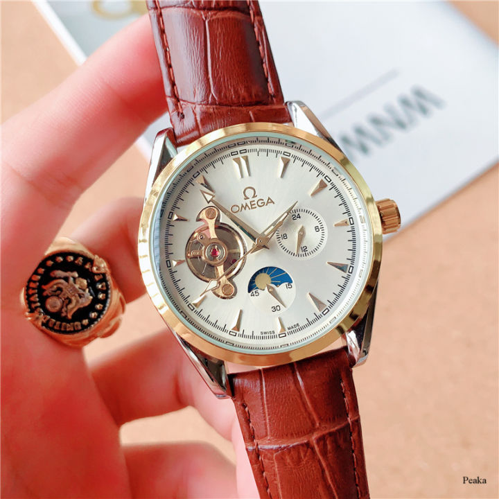 Omegawatch Top นาฬิกาหรูหรา,สำหรับทั้งหญิงและชายนาฬิกา,Fine นาฬิกาข้อมือกลไก,นาฬิกาธุรกิจลำลอง