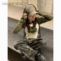 SALOME SELECT เสื้อแขนยาวผญ เสื้อคลุมหญิง เสื้อกันหนาว ผญ เสื้อสเวตเตอร์ เสื้อไหมพรมผญ เสื่อฮู้ดหญิงคู่ เสื้อแขนยาวหลวม 2023 ใหม่ WMY2390XPE 37Z230915