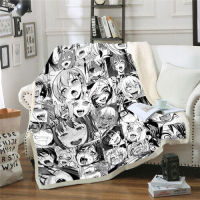 Time ahegao girl 3D Sherpa blanket choco quilt cover