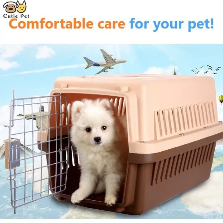Pet carrier travel cage dog cat crates airline approved pet cage Included feeder bowl pet