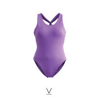 SS2023 PURPLE CROSS BACK SWIMMING SUIT ชุดยว่ายน้ำ สีม่วง ใส่ว่ายน้ำ มีฟองน้ำในตัวผ้าหนา กัน UV UPF 50+