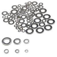 6 Ukuran M3/M4/M5/M6/M8/M10 Mesin Cuci Pegas Datar Baja Tahan Karat 105 Buah/Lot Kit Gasket Datar Metrik Bermacam-macam untuk Perangkat Keras