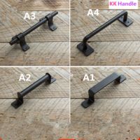 【CW】 Rustic Carbon steel black interior barn sliding door handle