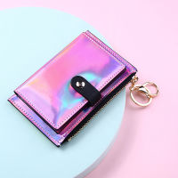 2021 New Laser Women Wallets Fashion Keychain Zipper Coin Purse Mini Small Money Bag Credit Card Holder