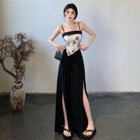 The new 2023 huai sexy condole belt false skirts pants split suits