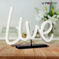 U-RO DECOR รุ่น LIVE (ไลฟ์) ประติมากรรมโพลีเรซิ่น White ขนาด W 32 x D 6.5 x H 25 cm. ตกแต่ง ของตกแต่ง ของแต่งบ้าน แต่งบ้าน  ตกแต่งโต๊ะ decoration home home decoration