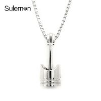 Mini Engine Piston Pendant Stainless Steel Necklace Biker Motorcycle Enthusiast Torque Necklaces Men Punk Rocking Jewelry SN63