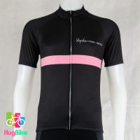 เสื้อจักรยานแขนสั้นทีม Rapha 16 (05) สีดำหน้าอกแถบชมพู