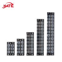 DIN Rail Terminal Block 600V TB 15A 25A 45A 3/4/5/6/8/10/12 Way Copper Bar Wire Connector Cross Screw Double Row Fixed Terminal