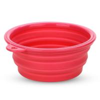 Feeder Foldable Silicone Magenta Bowl for Dog Cat Pet