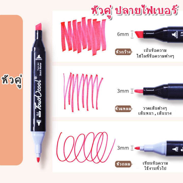 paint-marker-ปากกามาร์คเกอร์-2-หัว-เน้นข้อความได้-ใช้วาดรูประบายสี-ปากกาเมจิก-set30สี