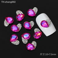 10PCS Heart/Water-drop Shape Nail Rhinestones Charms For Nail Art Decorations Colorful Crystal Diamond Stones For Manicure Gems