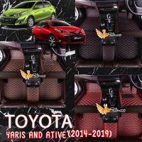 2Be-car พรมปูรถยนต์ 6D โตโยต้า Toyota Yaris and Ative (2014-2019) รับประกันสินค้า1ปี