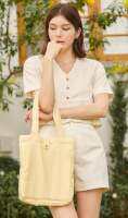 Pleated Tote Bag Yellow-TAKTAI