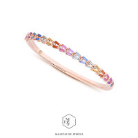 Maison de Jewels - Rainbow Confetti Bangle กำไลเงิน โรสโกลด์ กำไลดีไซน์ สีรุ้ง