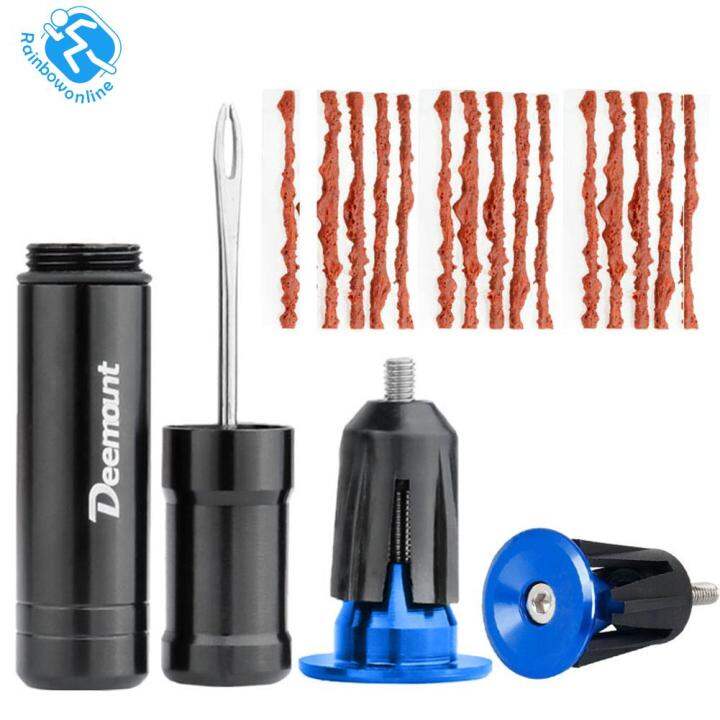 Bike Tubeless Tire Repair Kit Bar End Hidden Bicycle Maintenance Mini
