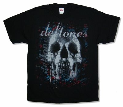 Deftones Skull เสื้อยืดสีดำอย่างเป็นทางการ Band MerchS-5XL