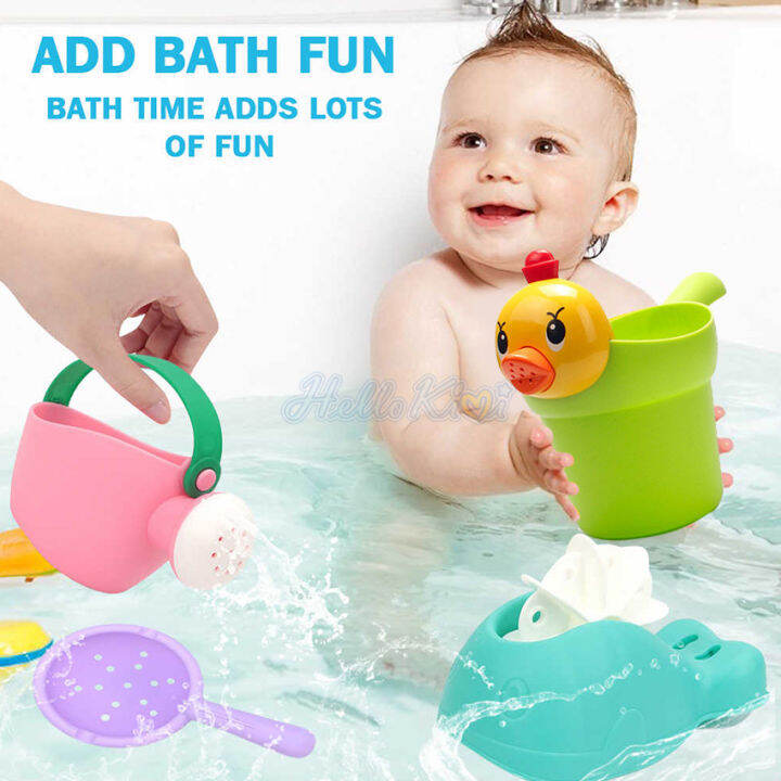 hellokimi-4pcs-bath-toy-set-children-shower-spray-water-suction-cup-waterwheel-bath-toys-waterwheel-shower-sprinkler-bathtub-accessories-for-kids-bath