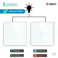 BSEED Zigbee สวิตช์ไฟอัจฉริยะสวิตช์ผนัง1แก๊ง2Way สำหรับบันไดทำงานร่วมกับ Tuya Alexa สมาร์ทโฮม App สายกลาง2แพ็ค