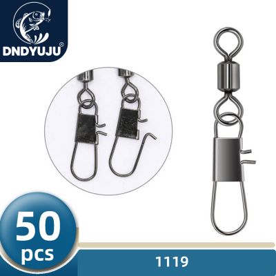 【LZ】✼  DNDYUJU 50pcs Fishing Connector Bearing Rolling Swivel Stainless Steel Snap Fishhook Lure Tackle Fishing Accessories