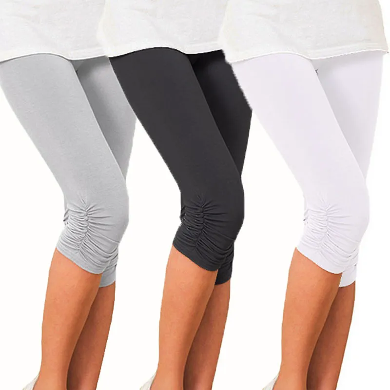 Ladies Women Cropped Trousers Three Quarter Trouser Summer Capri 34 length  Sale  eBay