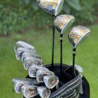 ไม้กอล์ฟครบชุด 2023 HonMa Beres Gold S-08 4 Star Golf Gold Club Flex R Driver ชุดเซ็ทไม้กอล์ฟ + ถุงกอล์ฟ