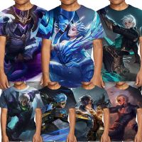 เสื้อยืดสำหรับเด็กอายุ 3-14 ปี Mobile Legends ตัวอักษรพิมพ์ 3D รูปแบบเด็กชายเสื้อยืดแขนสั้นทุกวัน