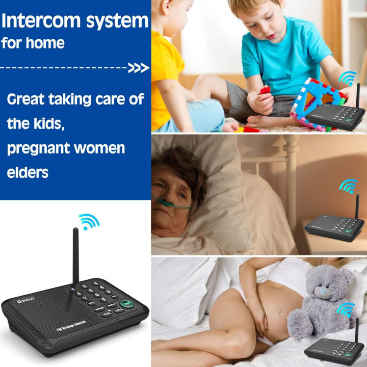 qniglo-intercoms-wireless-for-home-5280-feet-long-range-house-intercom-system-10-channels-intercoms-system-for-business-room-to-room-intercom-system-for-elderly-2-way-audio-intercom-for-office-classro