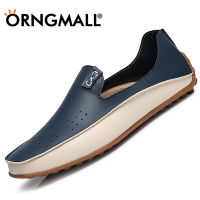 ORNGMALL รองเท้าโลฟเฟอร์รองเท้าหนังแบบเย็บรองเท้าส้นแบนระบายอากาศของผู้ชายรองเท้าขับรถขี้เกียจแบบสวมขนาดใหญ่36-47รองเท้าเรือสำหรับผู้ชาย