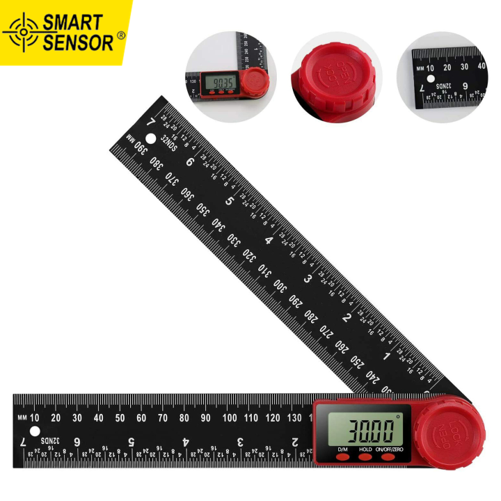 Smart Sensor 8 inches Digital Angle Finder Protractor 360 Degree Measurement Protractor Ruler