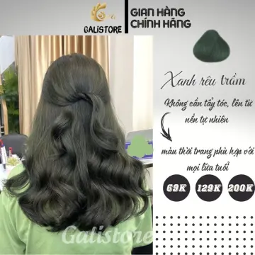 HÀNG TỒN KHO Thuốc nhuộm tóc màu xanh lá cây, thuốc nhuộm tóc RÊU KHÓI  TRẦM🥳FENKANG, không cần tẩy tại nhà | Shopee Việt Nam