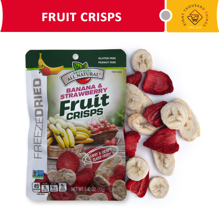 Brothers All Natural Freeze Dried Banana & Strawberry Fruit Crisps 12g ...