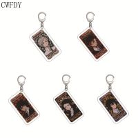 New Bungou Stray Dogs Keychain Nakahara Chuuya Dazai Osamu Anime Transparent Arcylic Key Ring Hanging Decoration Chaveio Cosplay Nails Screws Fastener